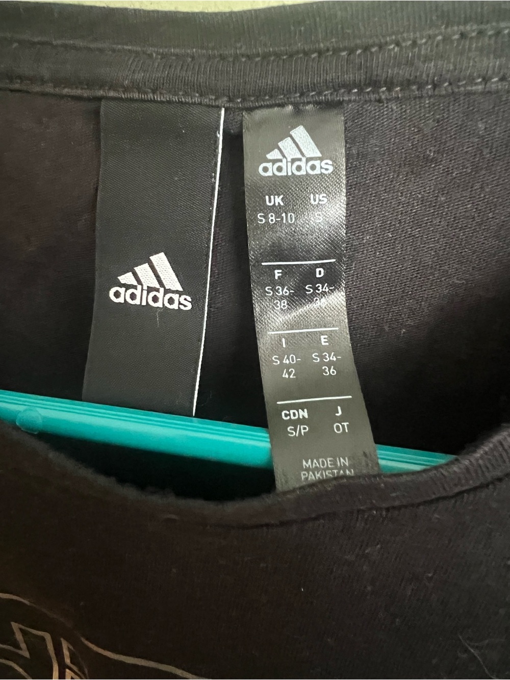 adidas Black Tee with Silver-Outlined Logo - Picture 6 of 9